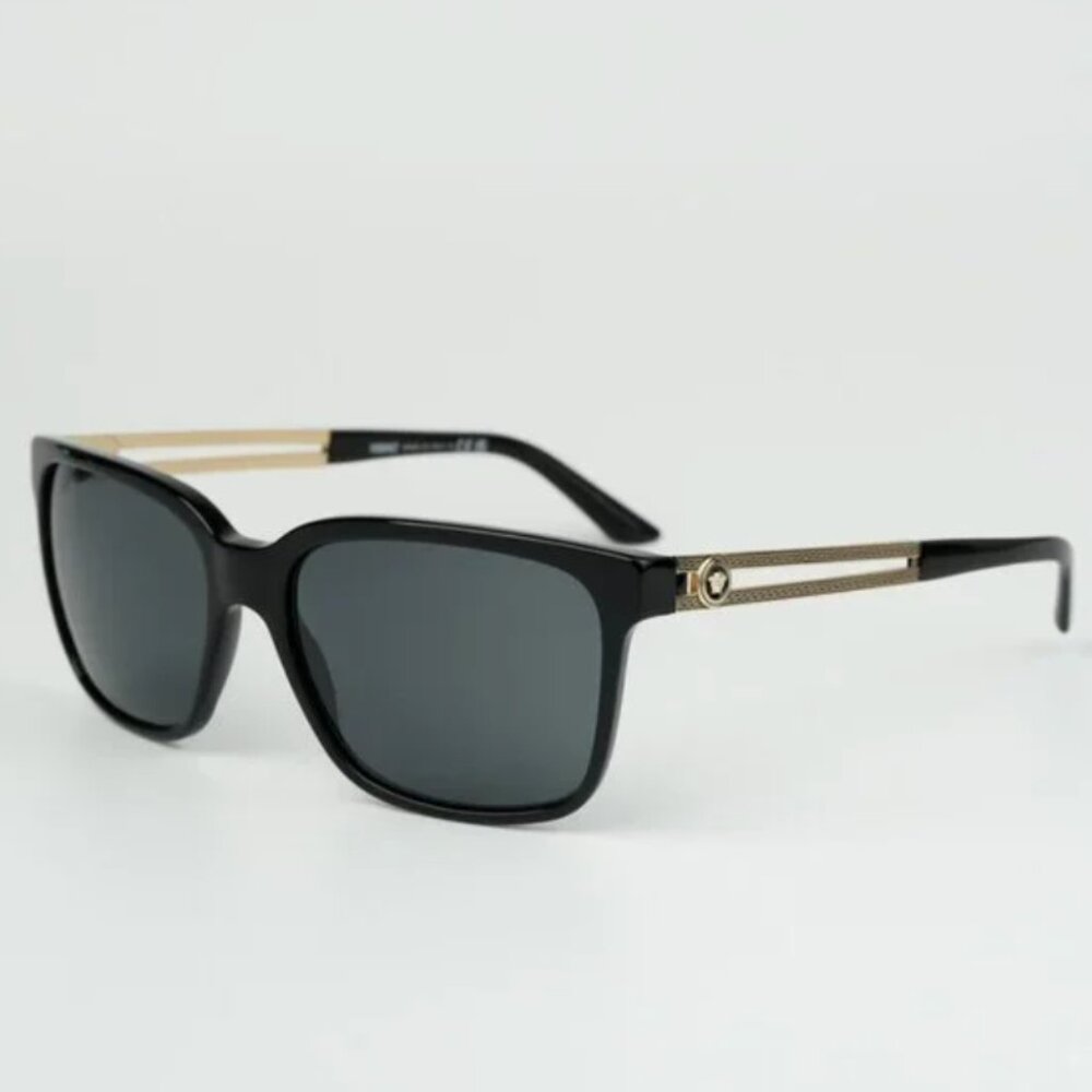 Mens Versace Black Grey Square Sunglasses